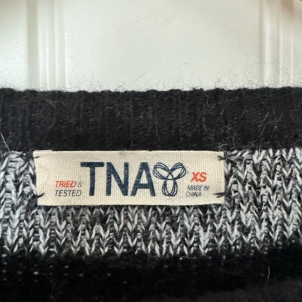 TNA Angora/Cashmere blend black and white plaid sweater. Size XS. - Picture 5 of 6